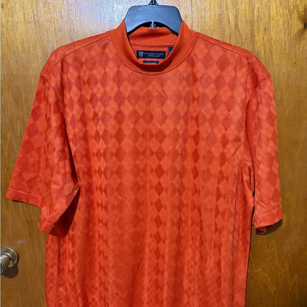 Oxford Men's Orange Diamond Pattern Shirt